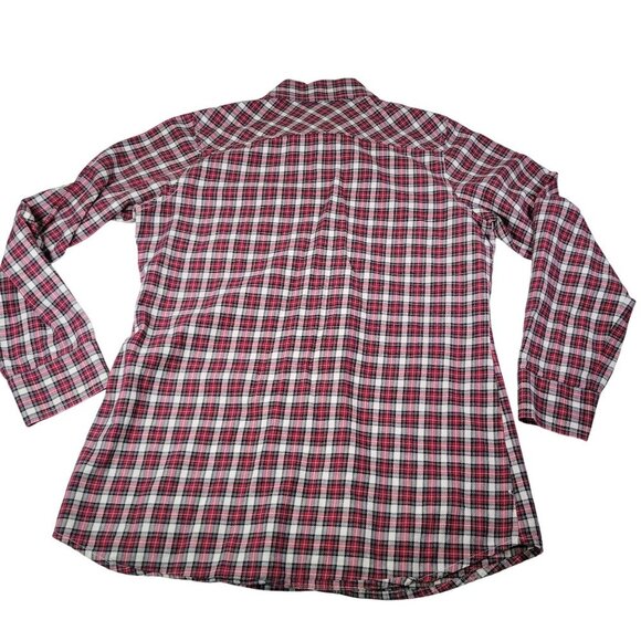 G.H. Bass & Co. Women Red Cotton Plaid Heritage Button Up Shirt Size M - Picture 10 of 10